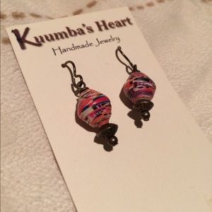 Handmade wrapped paper earrings